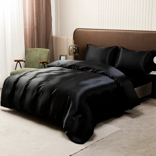 Black Ice Silk Duvet Set