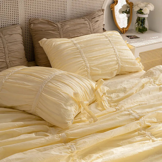 White Ruffle Cotton Duvet Set
