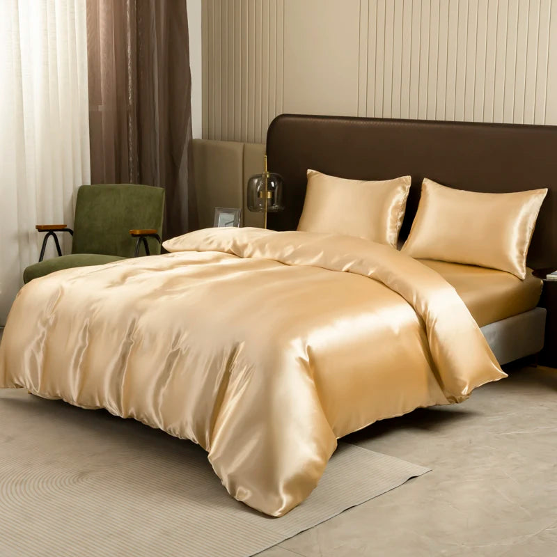 Black Ice Silk Duvet Set