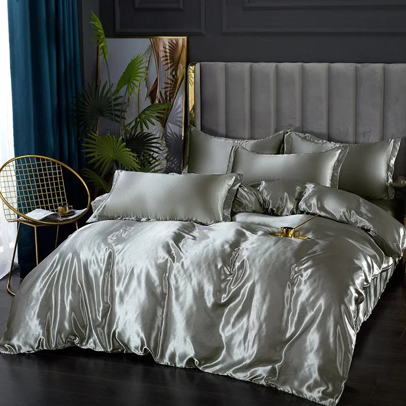 Solid Silk Bedsheet Set