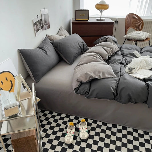 Solid Washed Cotton Bedding Set