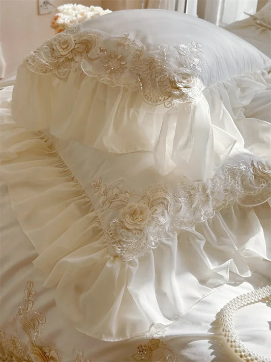 Lace Ruffle Cotton Bedding Set