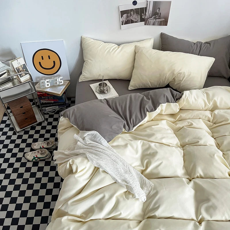 Solid Washed Cotton Bedding Set