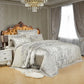 Silver Gold Jacquard Silk Bedding Set