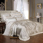 Silver Gold Jacquard Silk Bedding Set