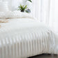 Ivory Striped Satin Duvet Set