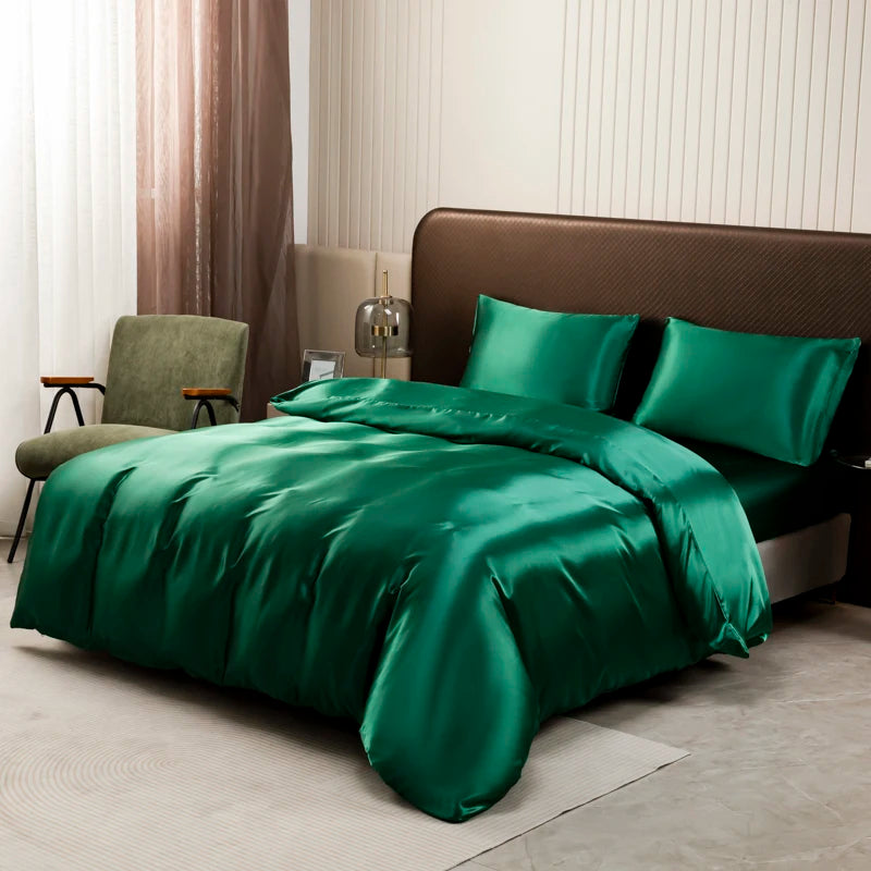 Black Ice Silk Duvet Set