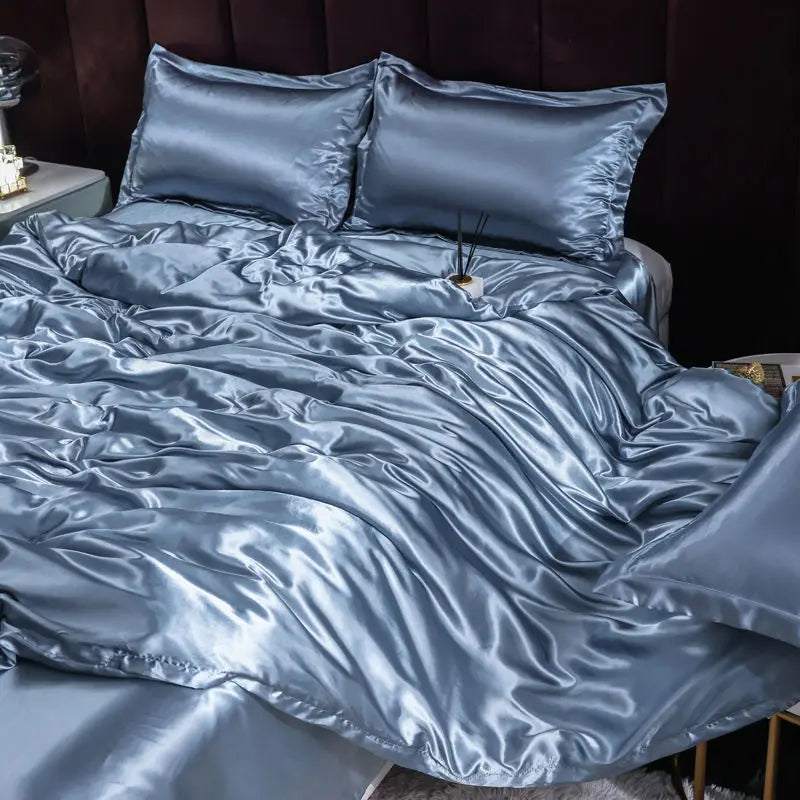 Ice Silk Duvet Cover Set
