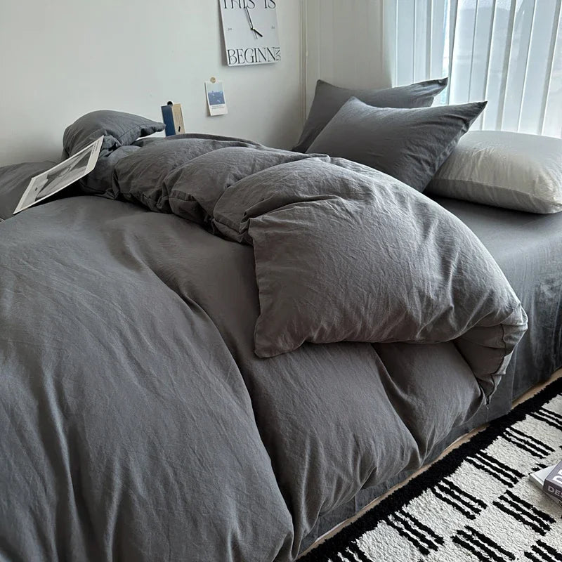 Minimal Cotton Linen Bed Set