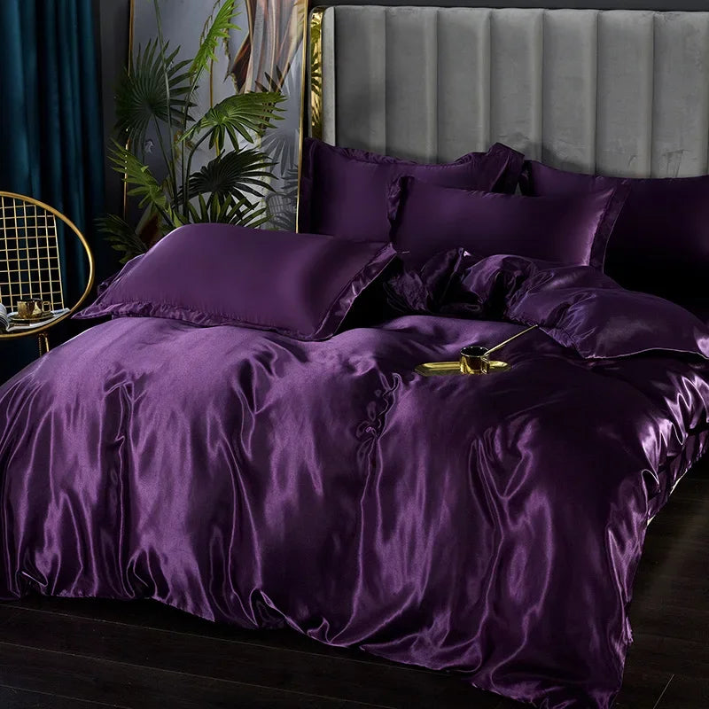 Solid Silk Bedsheet Set