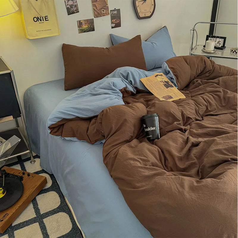 Two-Tone Washed Cotton Bedding Set