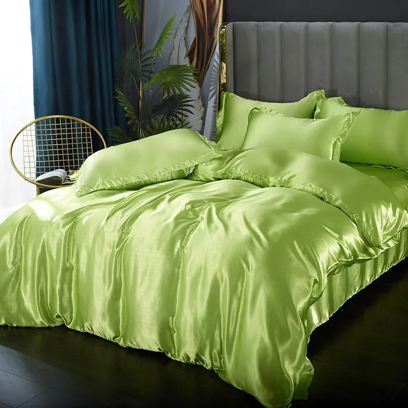 Solid Silk Bedsheet Set