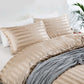 Khaki Striped Satin Duvet Set
