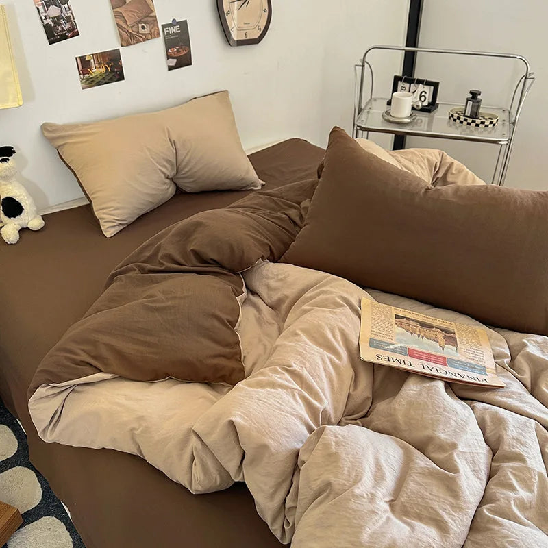 Two-Tone Washed Cotton Bedding Set