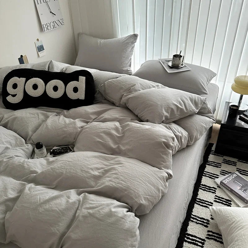 Minimal Cotton Linen Bed Set