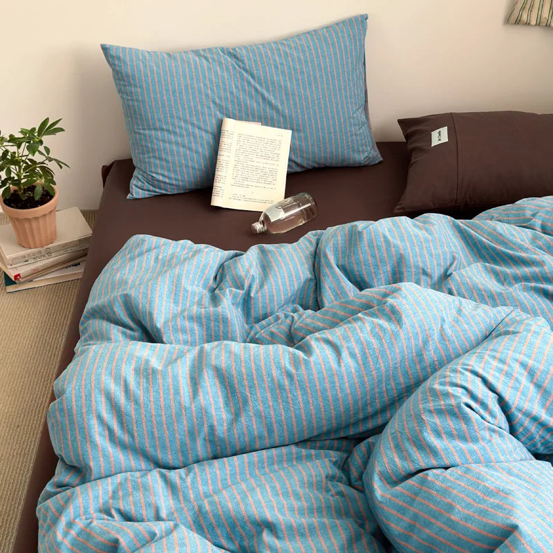 Striped Cotton Duvet Cover