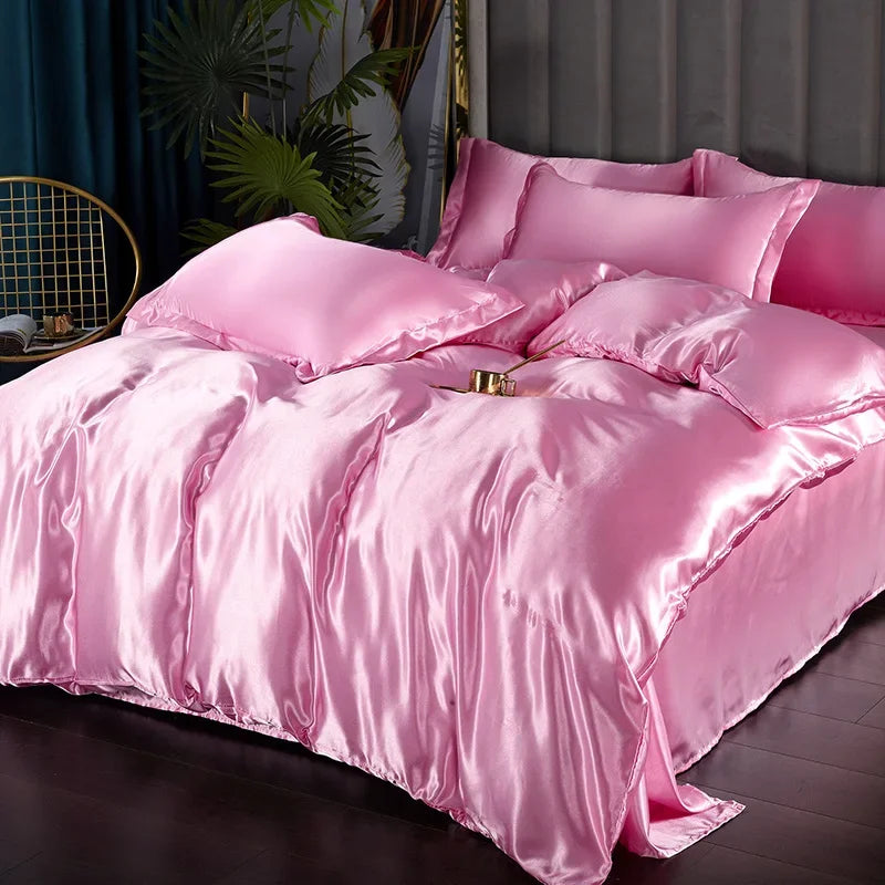 Solid Silk Bedsheet Set