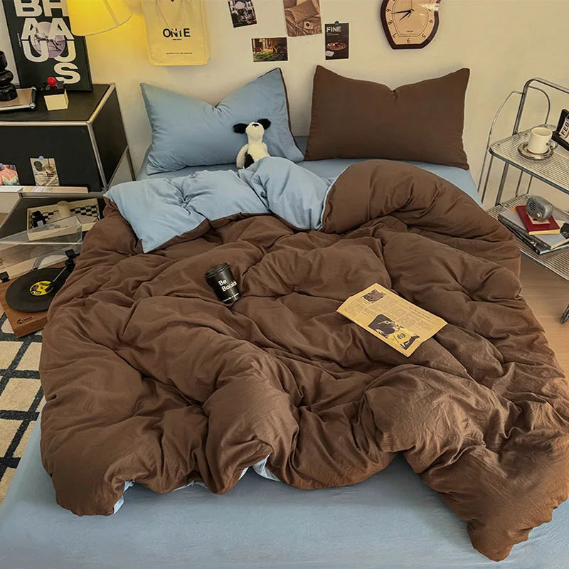Two-Tone Washed Cotton Bedding Set