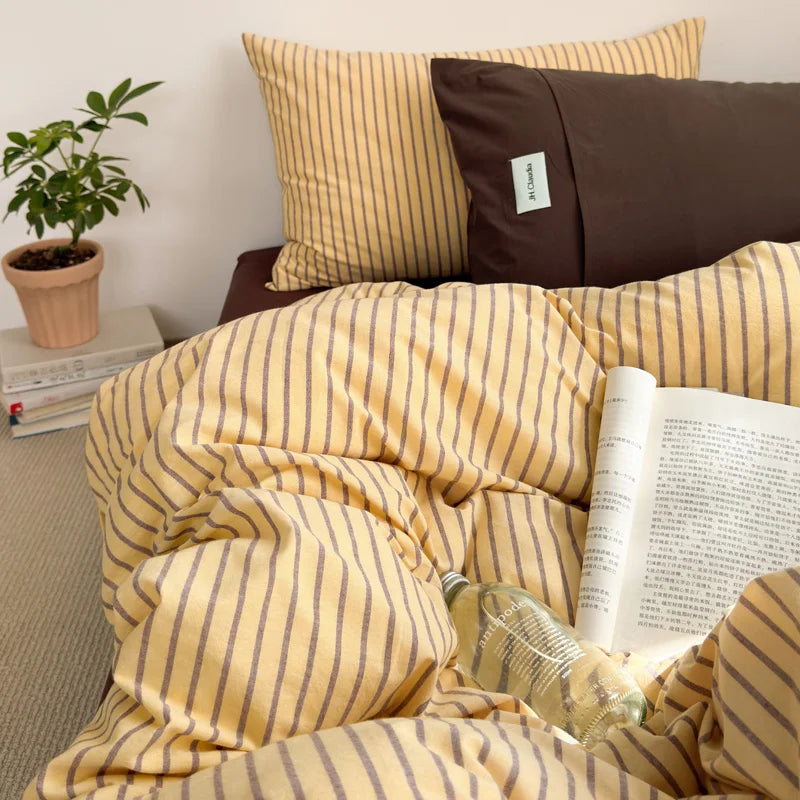 Striped Cotton Duvet Cover