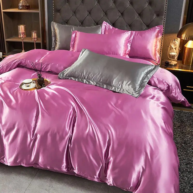 White Satin Rayon Duvet Cover
