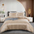 Khaki Striped Satin Duvet Set