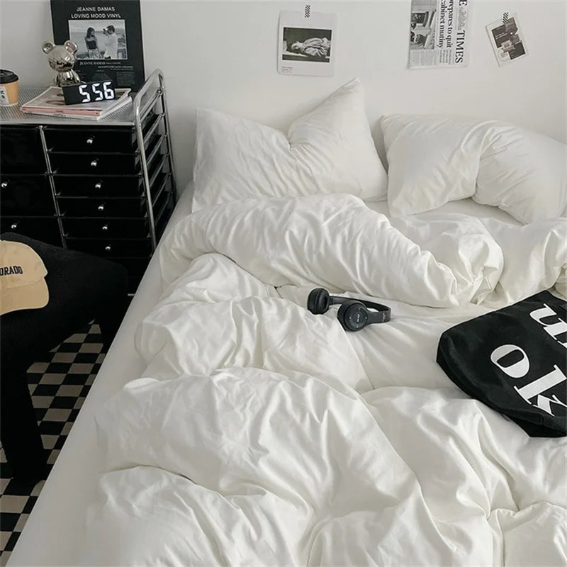 Washed Cotton Linen Bedding Set