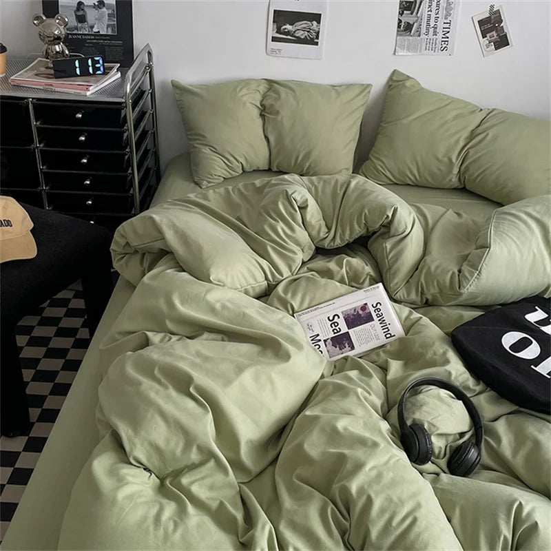 Washed Cotton Linen Bedding Set