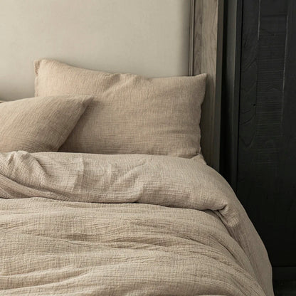 Cotton Linen Plain Bedding Set