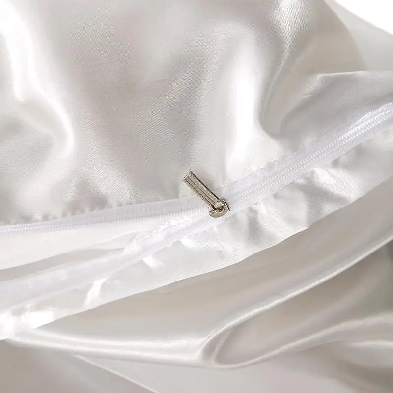 White Satin Rayon Duvet Cover