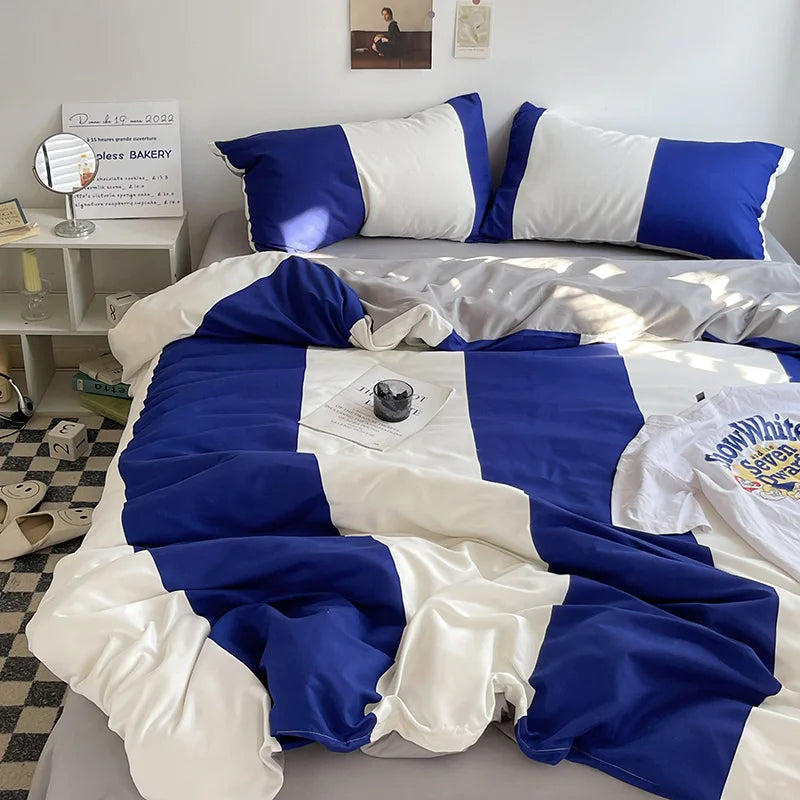 Striped Dot Linen Bedding Set