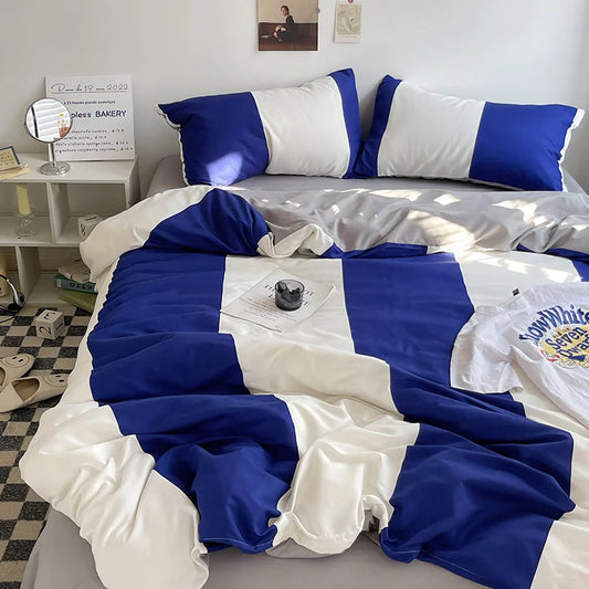 Striped Dot Linen Bedding Set