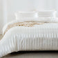 Ivory Striped Satin Duvet Set