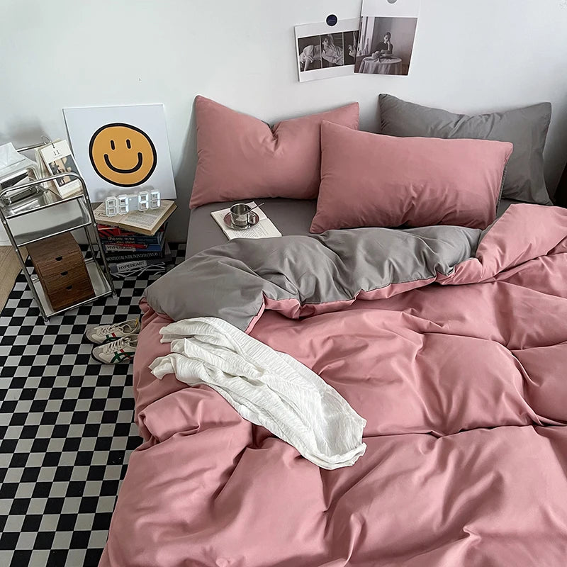 Solid Washed Cotton Bedding Set
