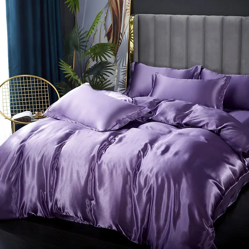 Solid Silk Bedsheet Set