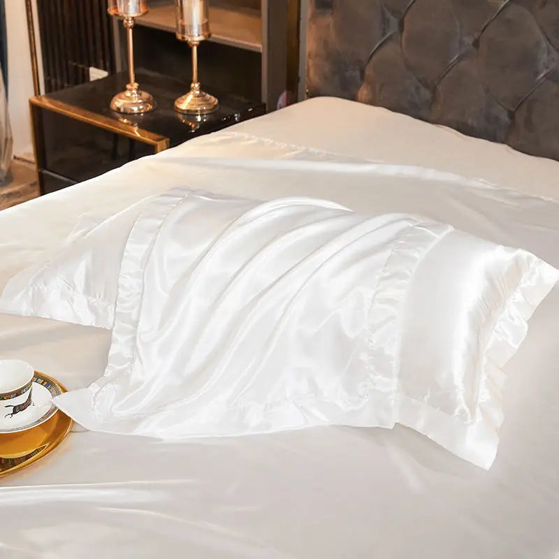 White Satin Rayon Duvet Cover