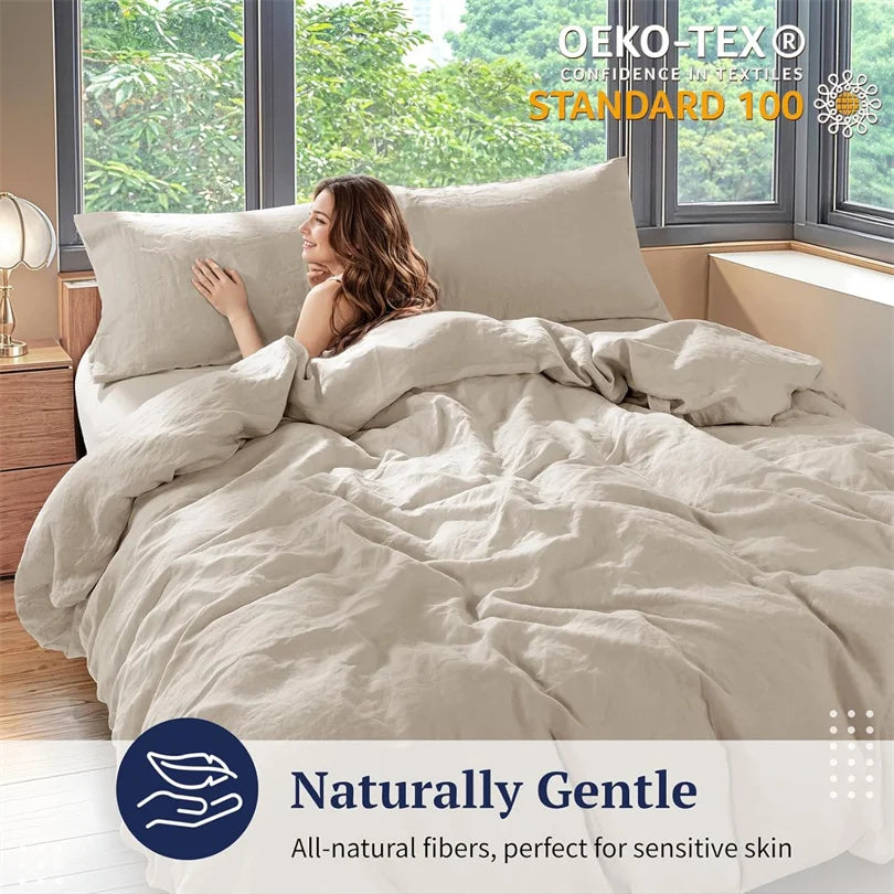 Flax Cotton Linen Bedding Set
