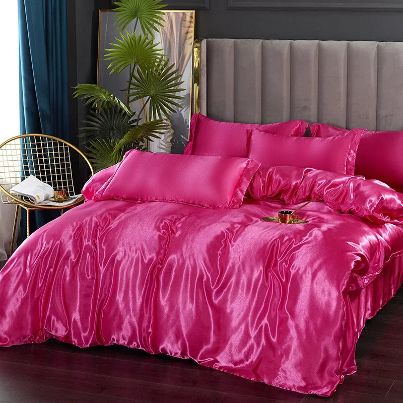 Solid Silk Bedsheet Set