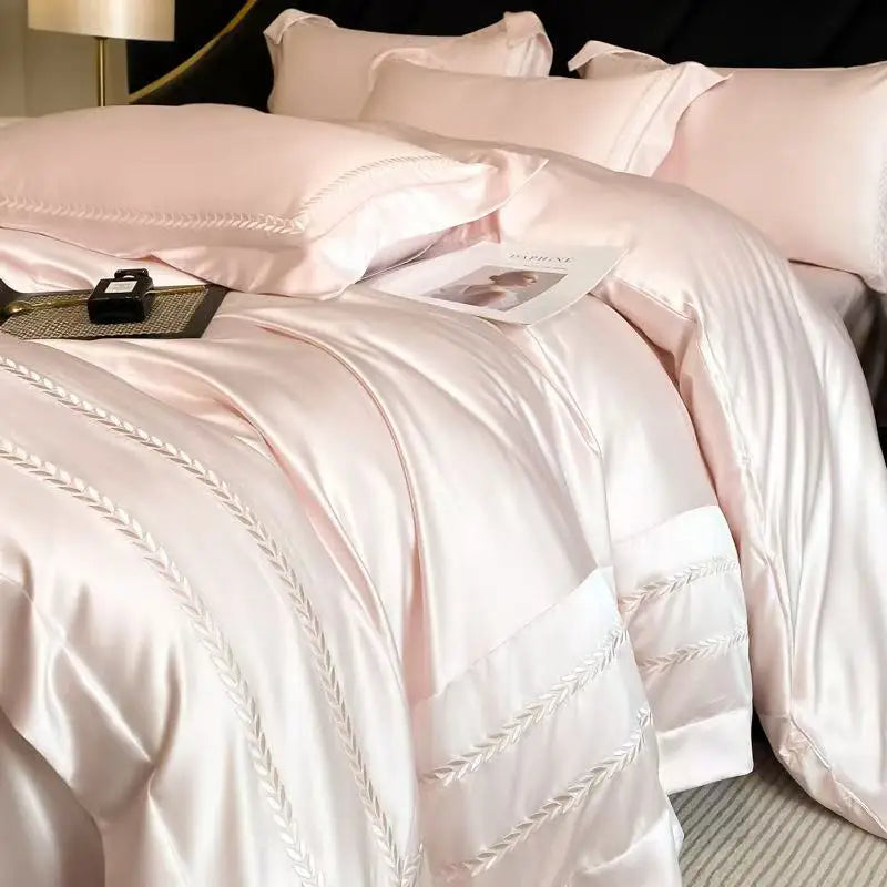 Embroidered Lyocell Duvet Cover Set