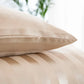Khaki Striped Satin Duvet Set