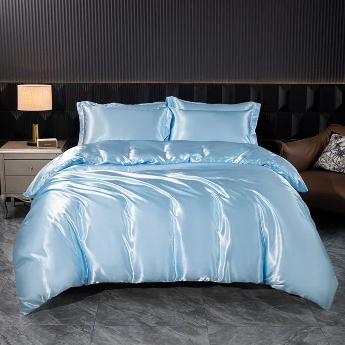 Solid Silk Satin Bedding Set