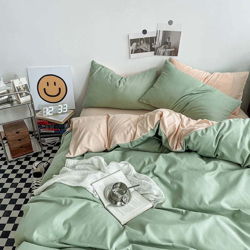 Solid Washed Cotton Bedding Set