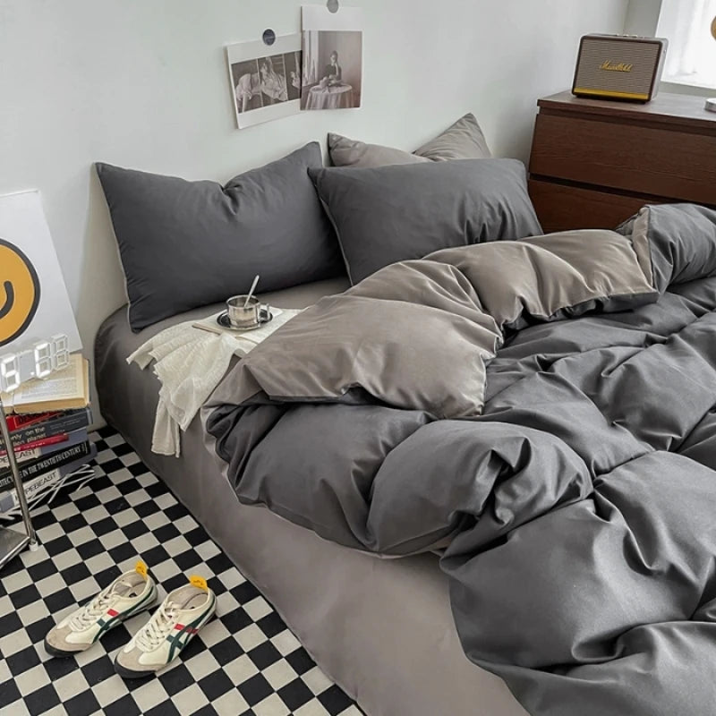 Solid Washed Cotton Bedding Set