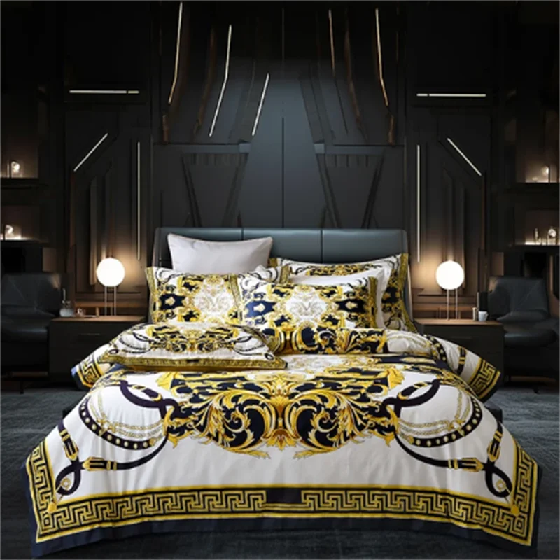 Baroque Print Linen Bedding Set