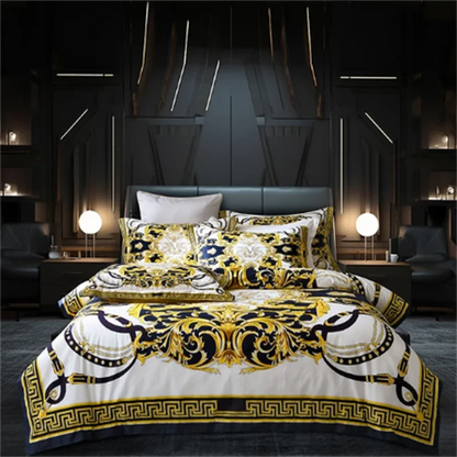Baroque Print Linen Bedding Set