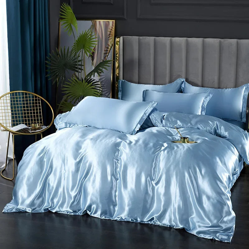Solid Silk Bedsheet Set