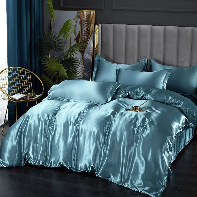 Solid Silk Bedsheet Set