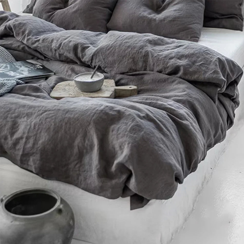 Stonewashed Linen Cover Set