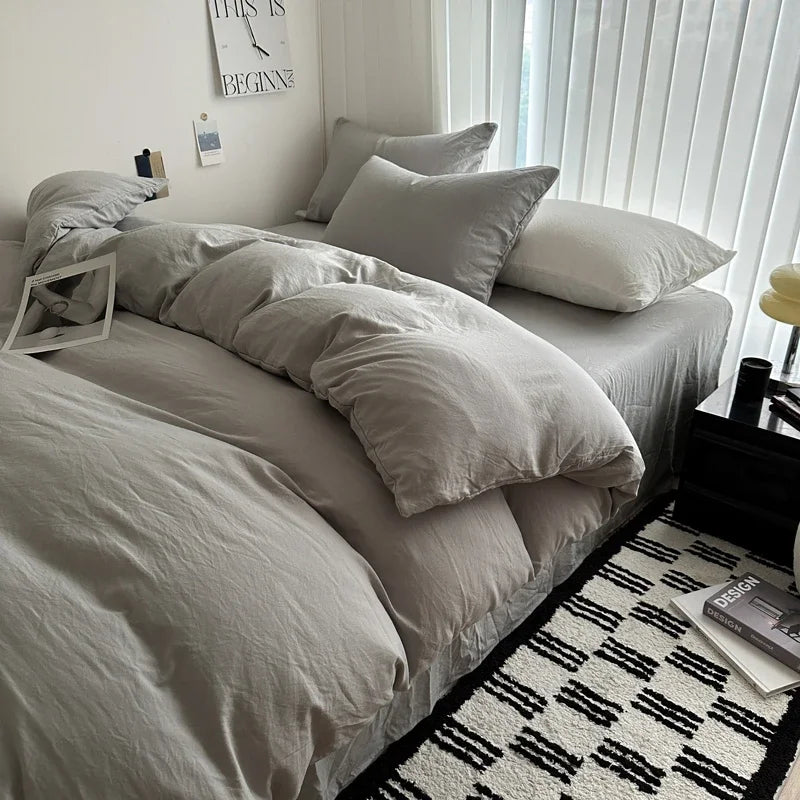 Minimal Cotton Linen Bed Set