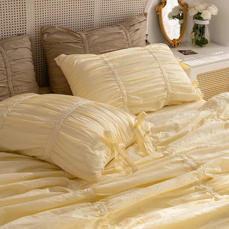 White Ruffle Cotton Duvet Set