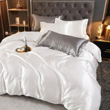 White Satin Rayon Duvet Cover